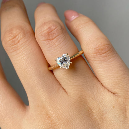 2.00 Ct Heart Cut Moissanite Solitaire Ring