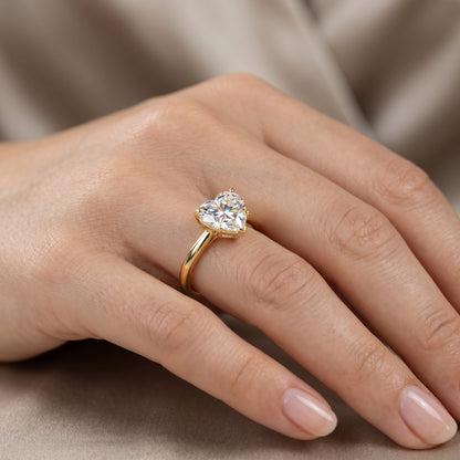 2.00 Ct Heart Cut Moissanite Solitaire Ring