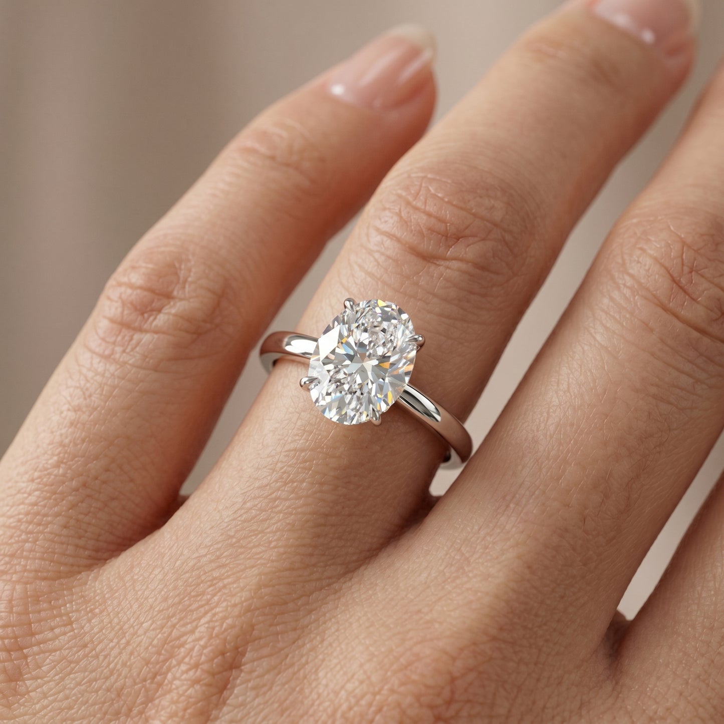 1.00ct Oval cut moissanite engagement ring