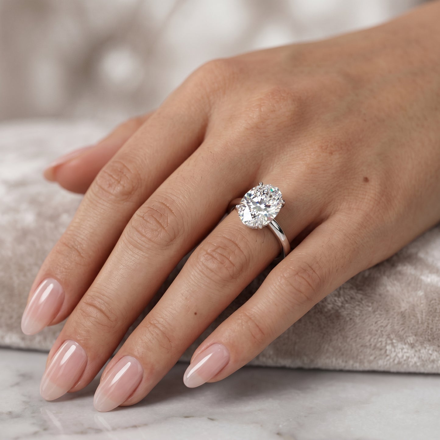 1.00ct Oval cut moissanite engagement ring