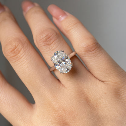 6.00ct Oval cut Moissanite engagement ring
