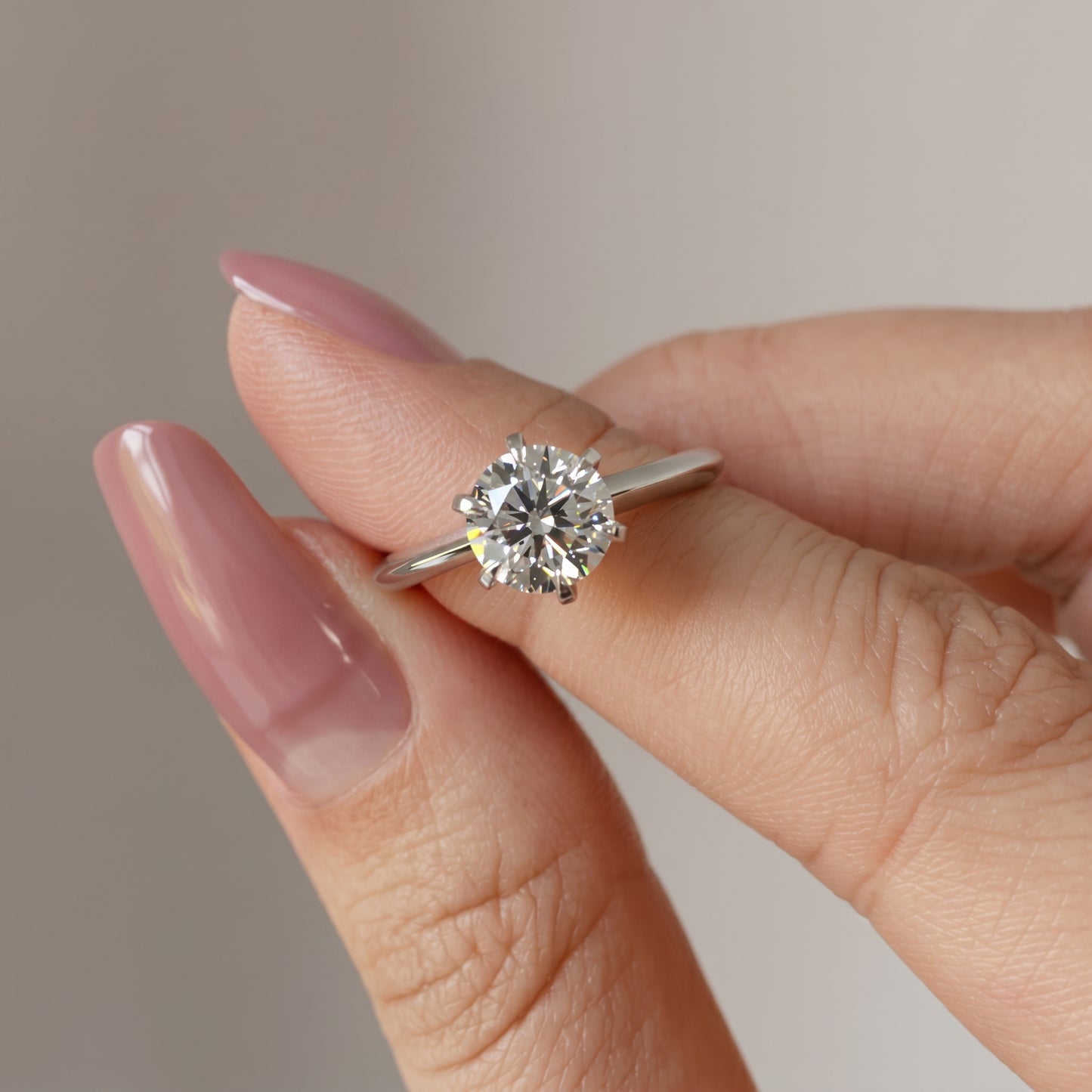 3.00ct Round cut moissanite engagement ring