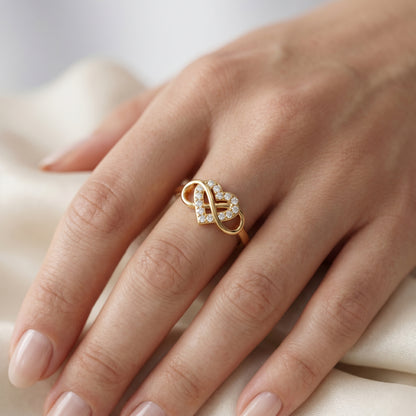 Heart Shape Diamond Ring / Promise Ring / 14k Gold Stackable Ring
