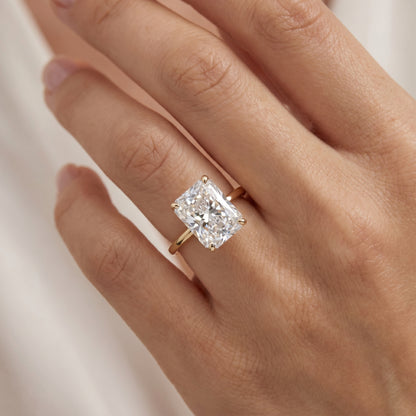 3 CT Radiant 14K Yellow Gold Engagement Ring