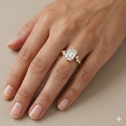 2.00Ct Emerald Cut Solitaire Engagement Ring