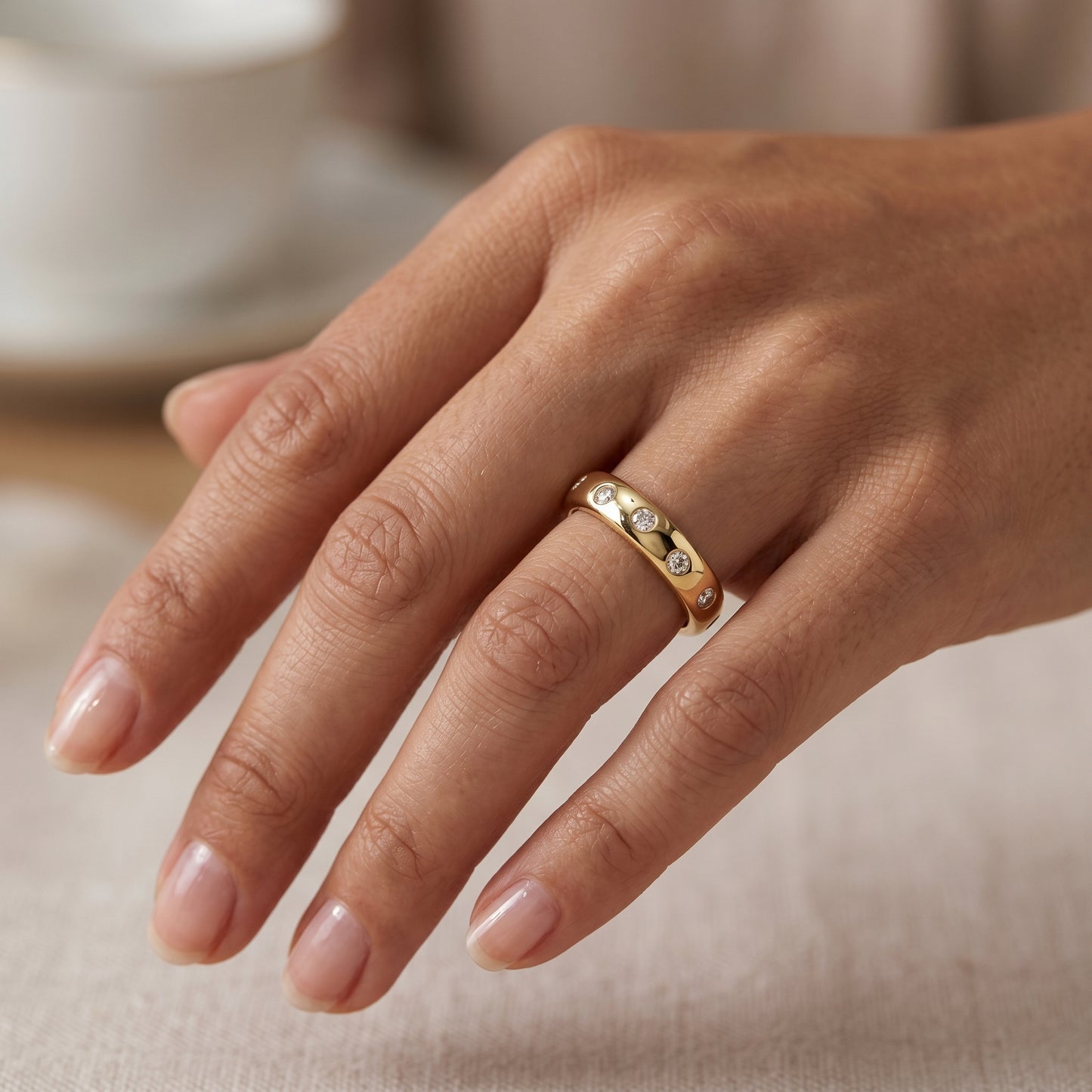 0.380ct Lab Grown Diamond Wedding Band, Flush Set Diamond Ring