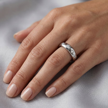 0.380ct Lab Grown Diamond Wedding Band, Flush Set Diamond Ring