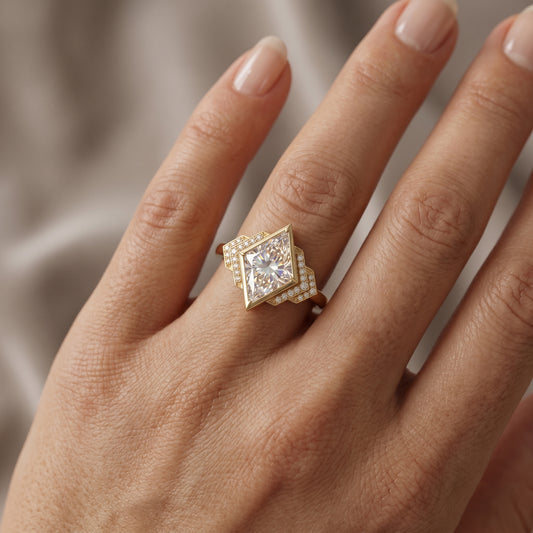 3.30 Ct Kite Cut Lab Grown Diamond Engagement Ring
