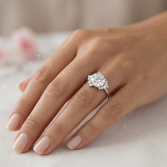 1.90 ct Round Cut Lab-Grown Diamond Halo Engagement Ring