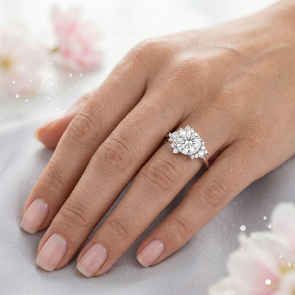 2.40 ct Round Cut Lab-Grown Diamond Halo Engagement Ring