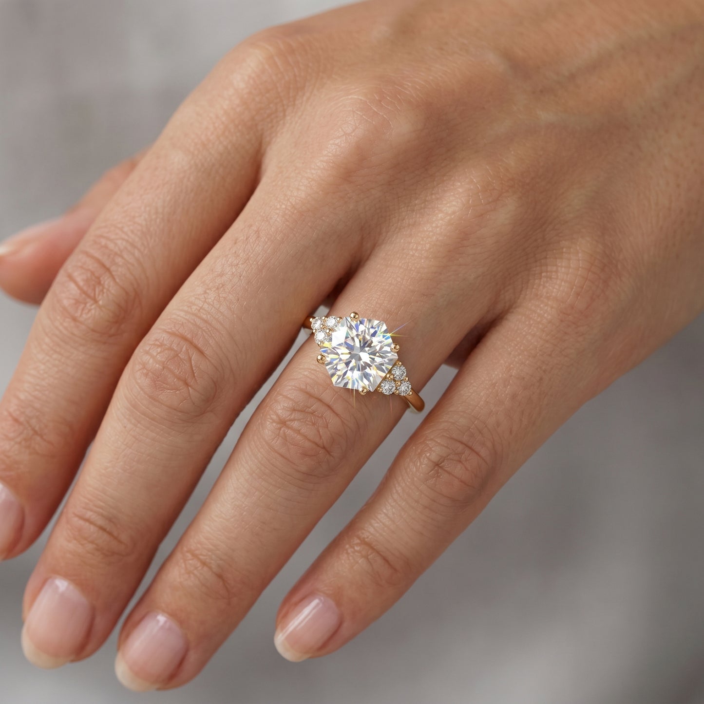 1.56ct Hexagon Cut Lab-Grown Engagement Ring