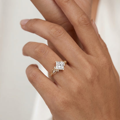 1.50 ct Princess Cut Lab-Grown Diamond Vintage Twist Ring