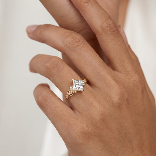 1.50 ct Princess Cut Lab-Grown Diamond Vintage Twist Ring