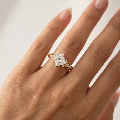 1.50 ct Princess Cut Lab-Grown Diamond Vintage Twist Ring