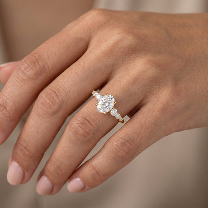 1.25 ct Oval Cut Lab Grown Diamond Engagement Ring • Vintage Inspired Wedding Ring
