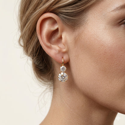 8.00ct Round Lab Grown Diamond Drop Dangle Earrings