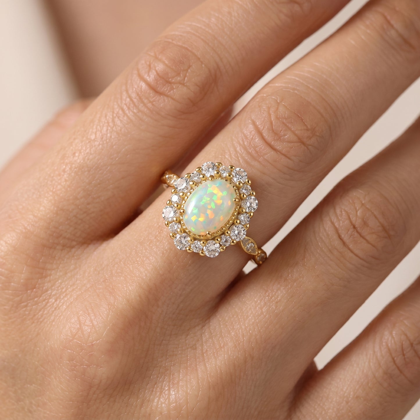 2.50CT Oval Natural Opal Anniversary Ring Gift For Her Birthday Ring Gift