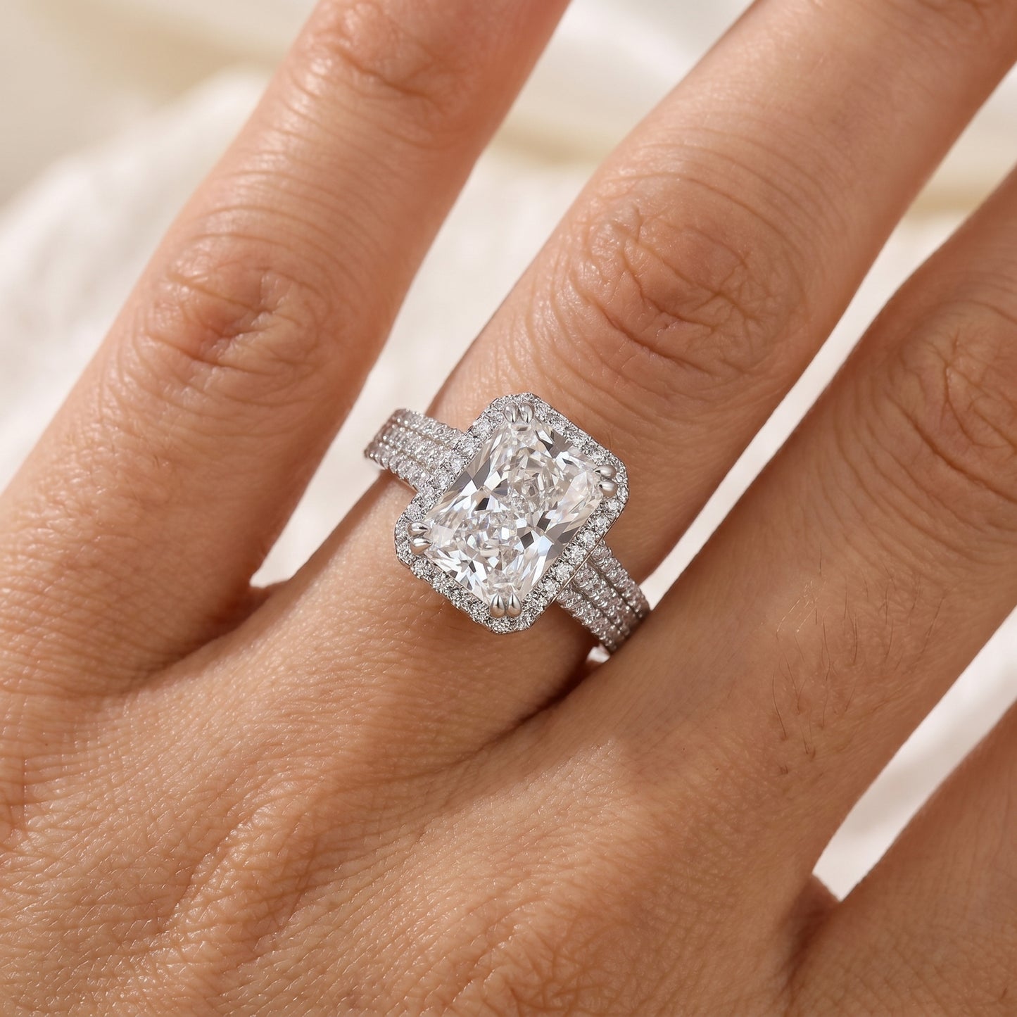 3ct Radiant Cut Lab-Grown Engagement Ring