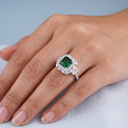 Cushion Cut Emerald Ring