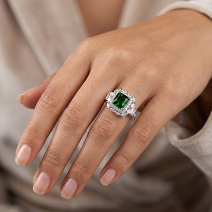 Cushion Cut Emerald Ring