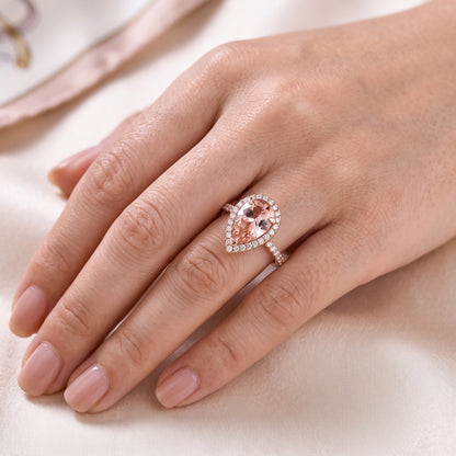 2.00ct  Pear Morganite Engagement Ring
