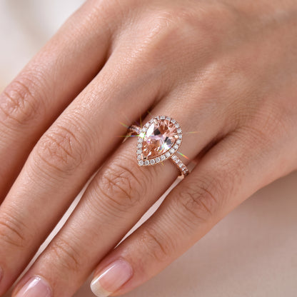 2.00ct  Pear Morganite Engagement Ring