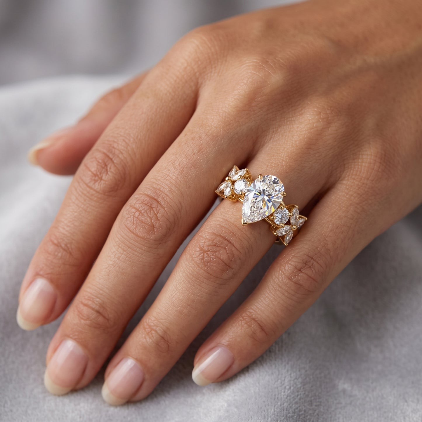2.0ct Pear Cut Prong Lab-Grown Engagement Ring