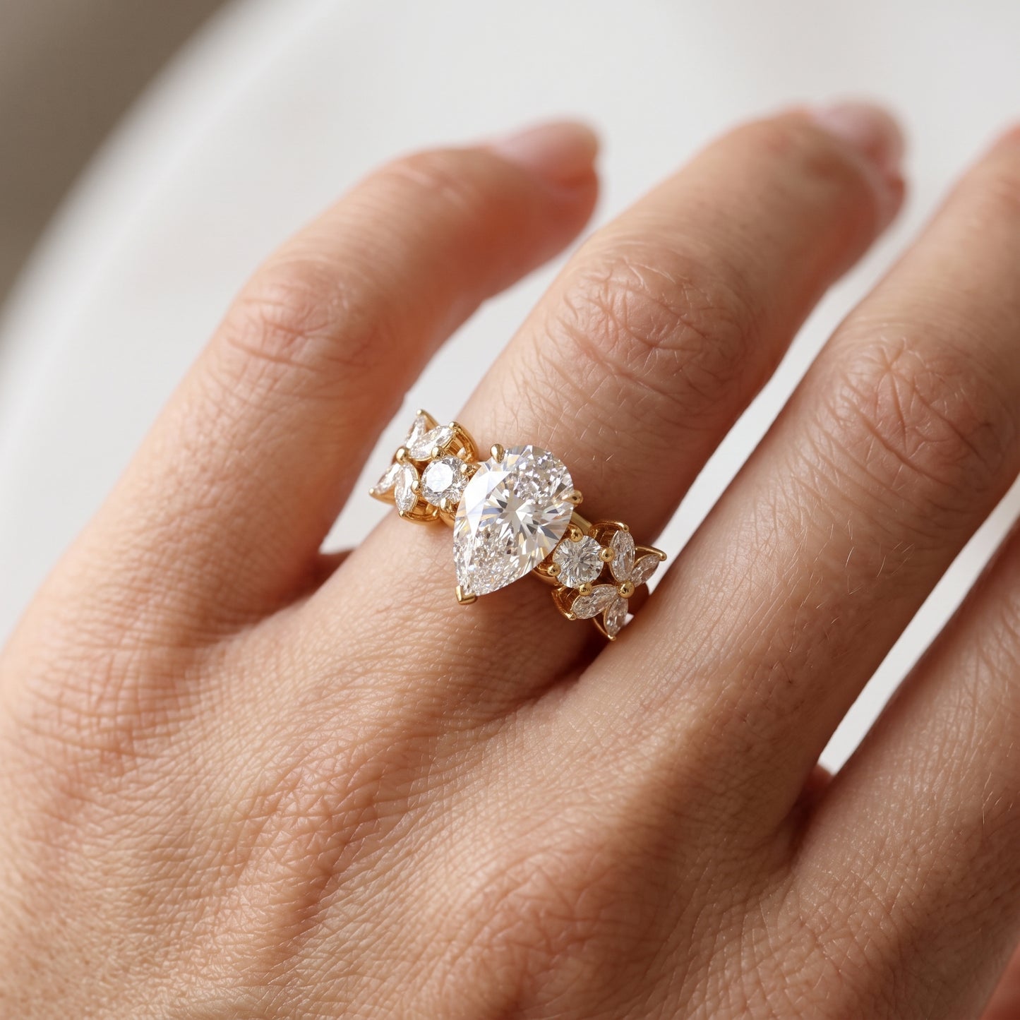 2.0ct Pear Cut Prong Lab-Grown Engagement Ring