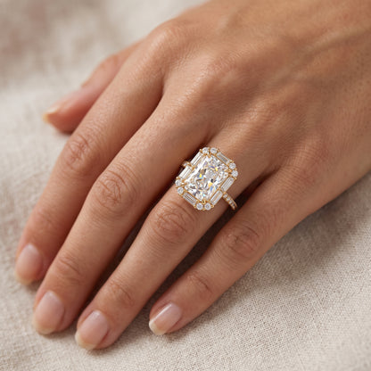 2.0 CT Radiant Cut Engagement Ring 14K Yellow Gold