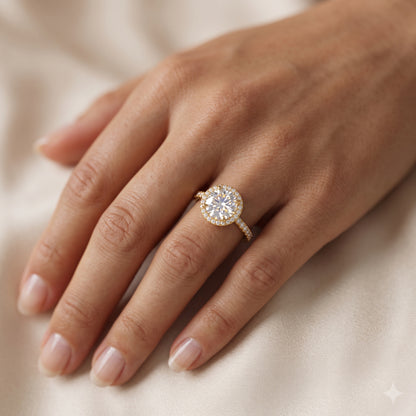 1.50tw Round Cut Halo Lab-Grown Engagement Ring