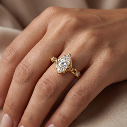 0.536 Ct Marquise Cut Lab Diamond Ring – Engagement Jewelry