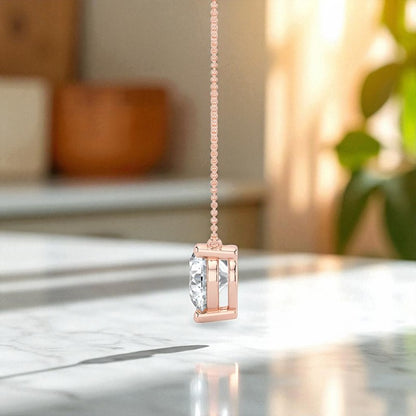 2.00ct Round Cut Classic Solitaire Lab Grown Diamond Pendant Necklace