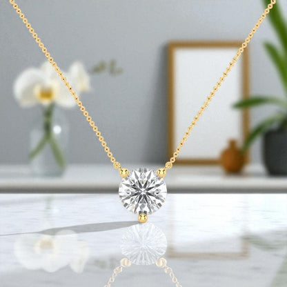 1.3 ct round lab-grown diamond solitaire pendant
