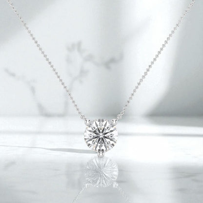 2.00ct Round Cut Classic Solitaire Lab Grown Diamond Pendant Necklace