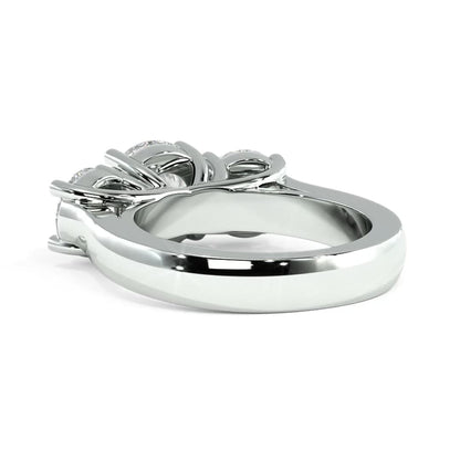 2.0 Ctw Round Cut Lab-grown Three-Stone Engagement Ring Solid 14k White Gold