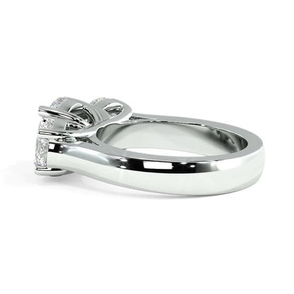 2.0 Ctw Round Cut Lab-grown Three-Stone Engagement Ring Solid 14k White Gold
