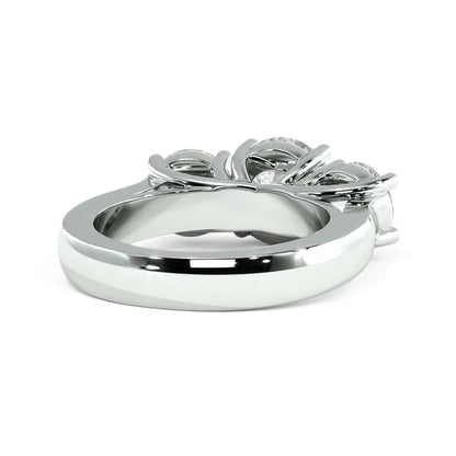 2.0 Ctw Round Cut Lab-grown Three-Stone Engagement Ring Solid 14k White Gold