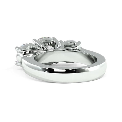 2.0 Ctw Round Cut Lab-grown Three-Stone Engagement Ring Solid 14k White Gold