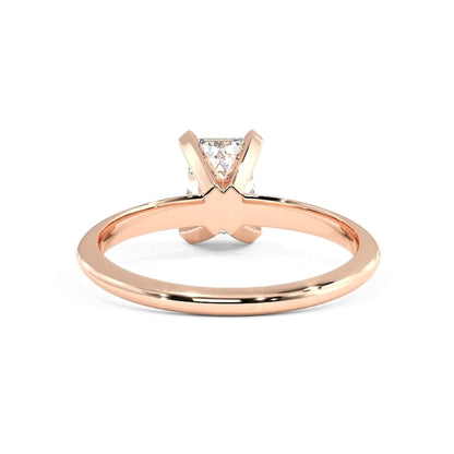 1.00 CT Emerald Cut Lab Grown Diamond Solitaire Engagement Ring 14k Yellow Gold