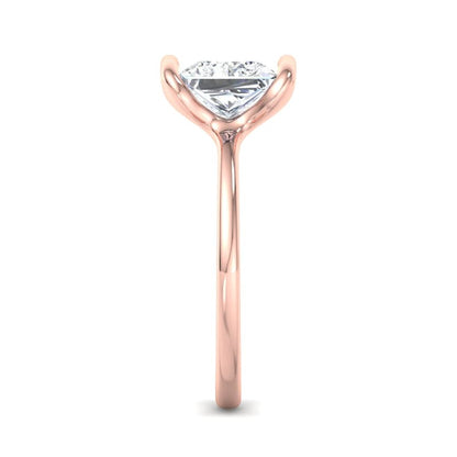 1.00CT 6.5MM Princess Cut Half Bezel Set Lab-Grown Engagement Ring