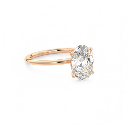 Certified 1.50Ct TW Oval Cut Diamond Engagement Ring Lab Grown 14k Gold