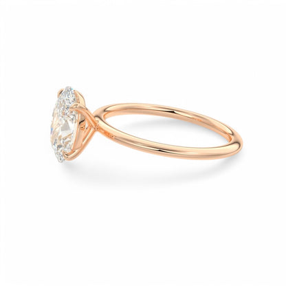 Certified 1.50Ct TW Oval Cut Diamond Engagement Ring Lab Grown 14k Gold