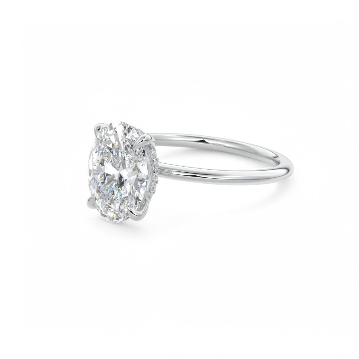 Certified 1.30Ct TW Oval Cut Diamond Engagement Ring Lab Grown 14k Gold