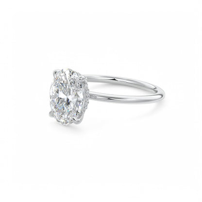 Certified 1.30Ct TW Oval Cut Diamond Engagement Ring Lab Grown 14k Gold