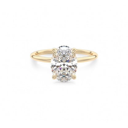 Certified 1.30Ct TW Oval Cut Diamond Engagement Ring Lab Grown 14k Gold