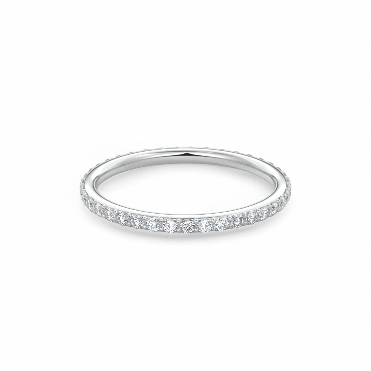 0.350Ct Round Cut Natural Diamond Eternity Ring 14k White Gold Wedding Band