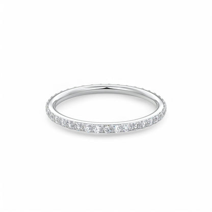 0.350Ct Round Cut Natural Diamond Eternity Ring 14k White Gold Wedding Band
