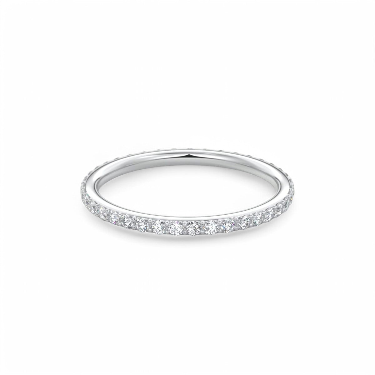 0.350Ct Round Cut Natural Diamond Eternity Ring 14k White Gold Wedding Band