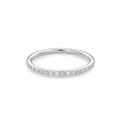 0.350Ct Round Cut Natural Diamond Eternity Ring 14k White Gold Wedding Band