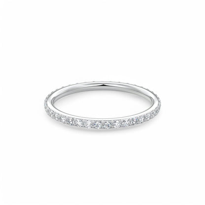 0.350Ct Round Cut Natural Diamond Eternity Ring 14k White Gold Wedding Band
